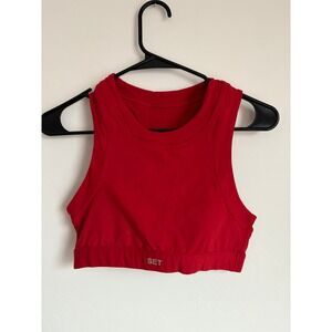 SET Active Red Sports Bra Crop Top